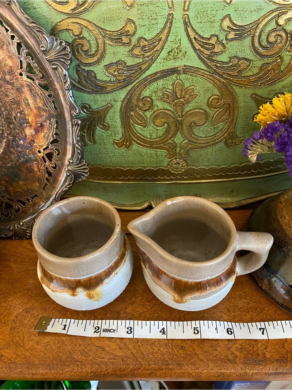 1970s Vintage Laurentian Pottery "Tundra" Creamer and Sugar Bowl - Picture 12 of 14